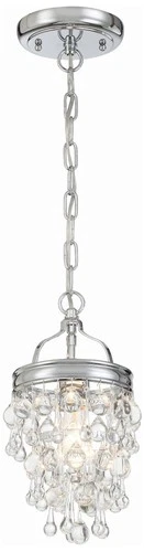 Crystorama Calypso 7 1/2" Wide Chrome and Crystal Mini Pendant - Picture 2 of 9