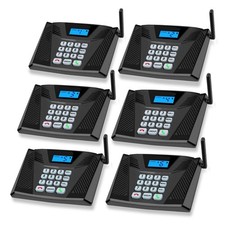 Wireless Intercom System 5300ft 9 Channel 6 Pack Full Duplex Black SANZUCO Home