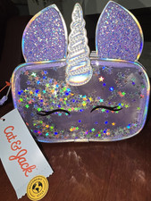 Cat  Jack Unicorn Mini Glitter Bag Stars Purple Adjustable Strap Kids