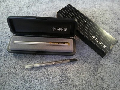 Parker Roller Ball Floating Ball in Case Monogrammed A.C. Spark Plug