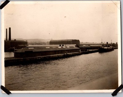 Vintage Photograph Clyde River Scotland Industrial Scene Dock Ship Factories