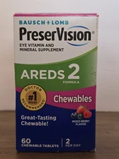 Bausch Lomb PreserVision Areds2 Chewables 60ct Exp: 11/2026