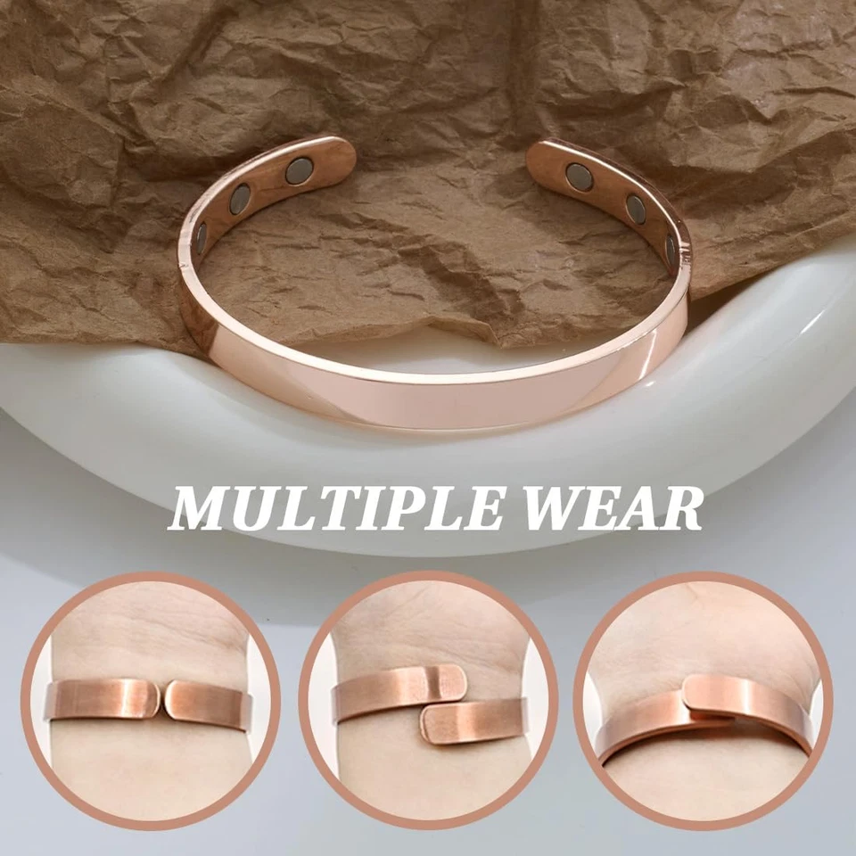 Bracciale Magnetico in Rame Braccialetto per Magnetoterapia Bracciali Bronzati C - Immagine 2 di 4