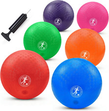 9 Inch Playground Ball Dodgeball Balls Kickball, Pack of 6, 4 Square Balls Dodge