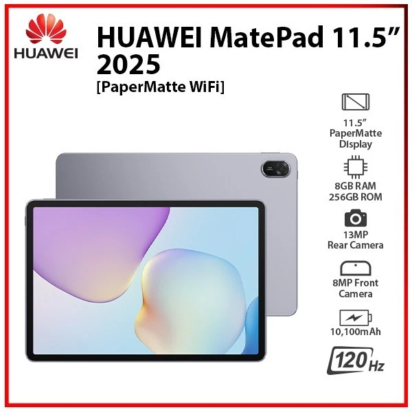 HUAWEI MatePad 11.5 2025 PaperMatte GREY 8GB+256GB HarmonyOS PC Tablet (WiFi)
