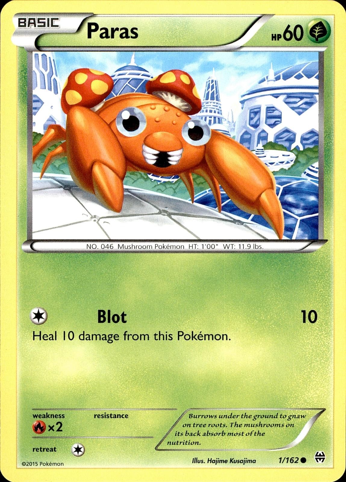 POKEMON PARAS 1/162 BREAKTHROUGH COMMON MP