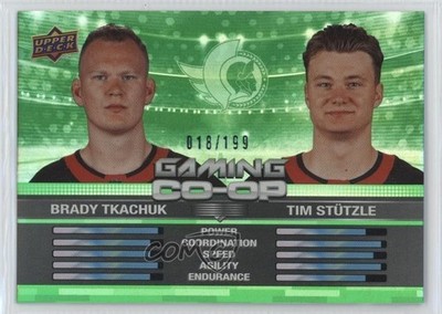 2024 Upper Deck Series 1 Gaming Co-Op Green /199 Brady Tkachuk Tim Stutzle 0h3h