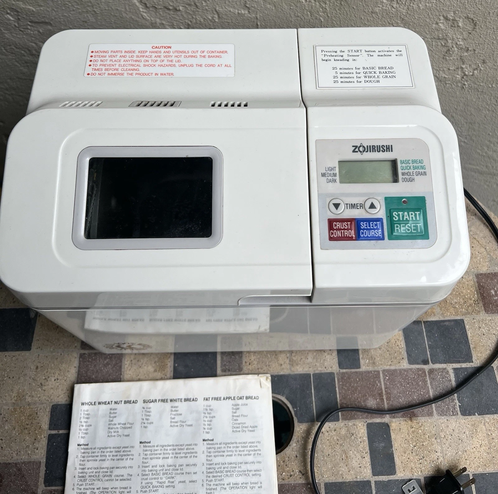 ZOJIRUSHI Automatic Bread Machine With Paddle BBCC-Q10 Tested Works
