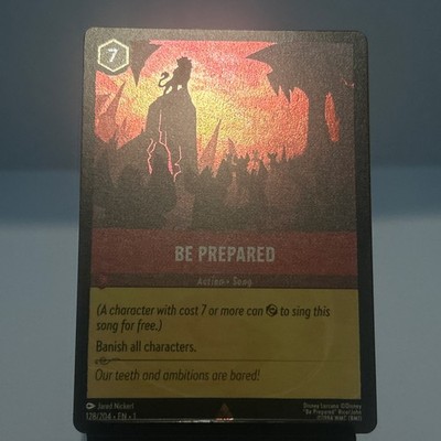 DISNEY LORCANA Be Prepared 128/204 Rare The First Chapter COLD Foil HOLO Ruby