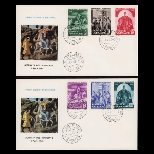 VATICAN CITY Italy 1960 # 275-280 World Refugee Year Complete Set on 2 FDCs