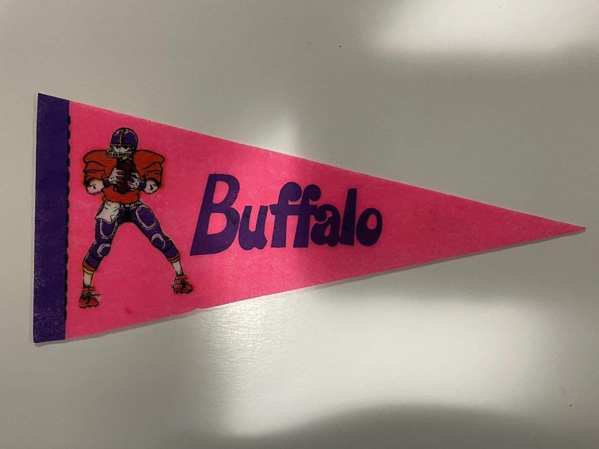 Banderín Buffalo Bills Con Almohadillas Adhesivas - 30.5x76.2 Cm, Fieltro, Licencia Oficial, Para Decorar Pared