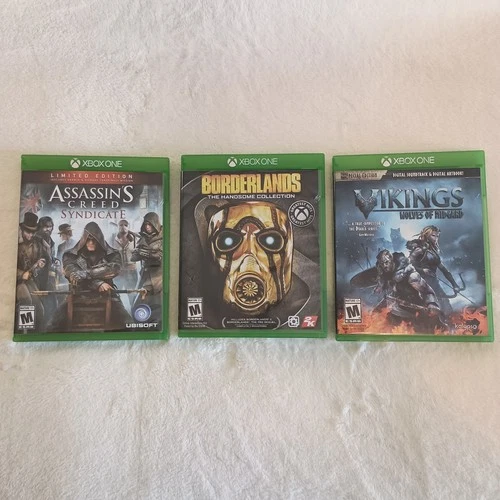Lot of 3 Xbox One Games Borderlands Handsome Assassin's Creed Syndicate Vikings
