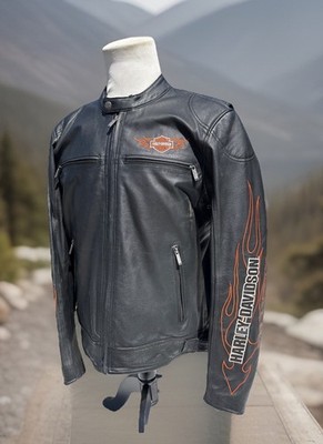 Harley Davidson Men's RIDE READY Black Leather Jacket Medium 98000