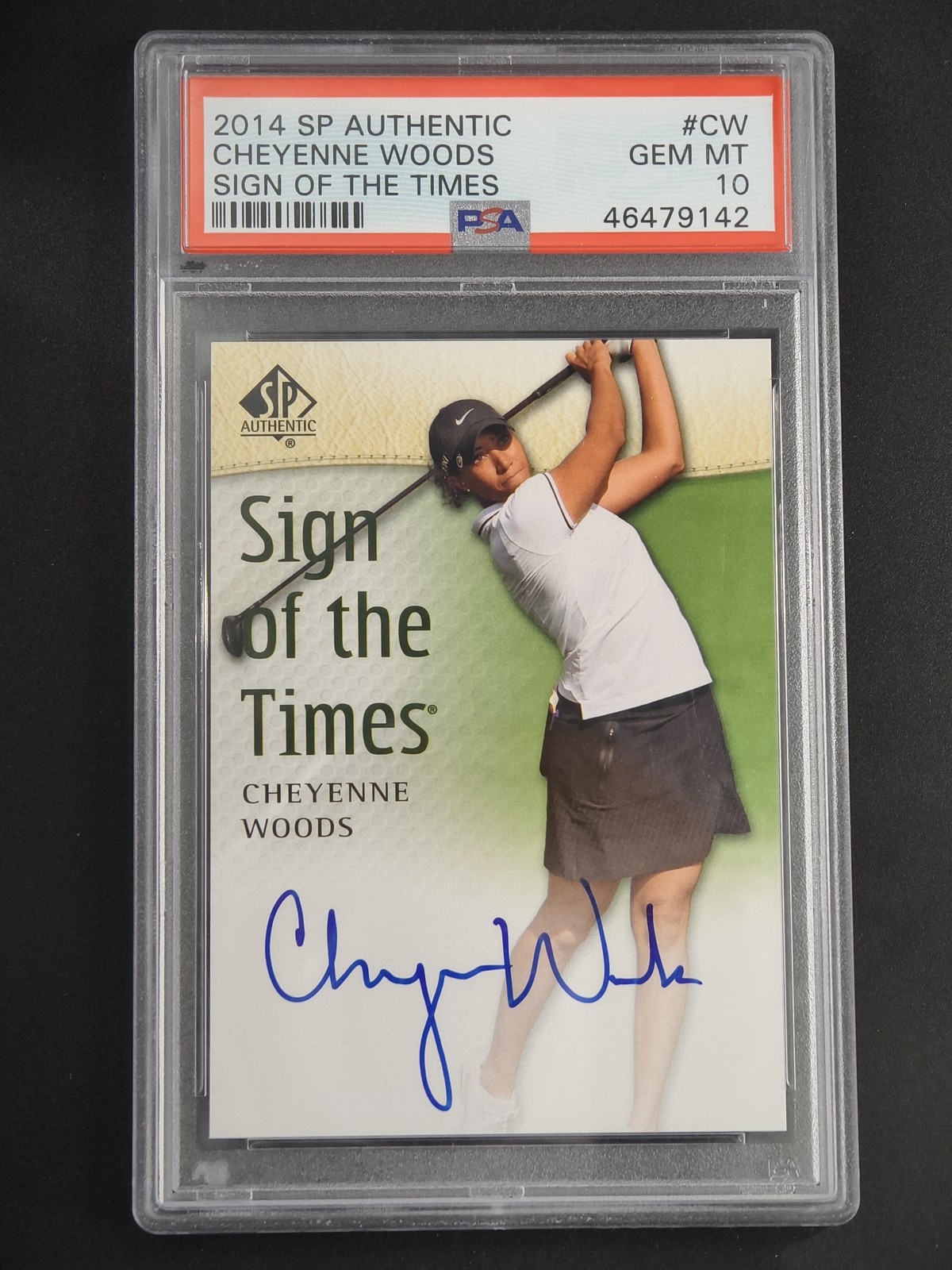 Cheyenne Woods 2013-14 UD SP Authentic Golf Auto Sign Of The Times PSA 10 [3hk