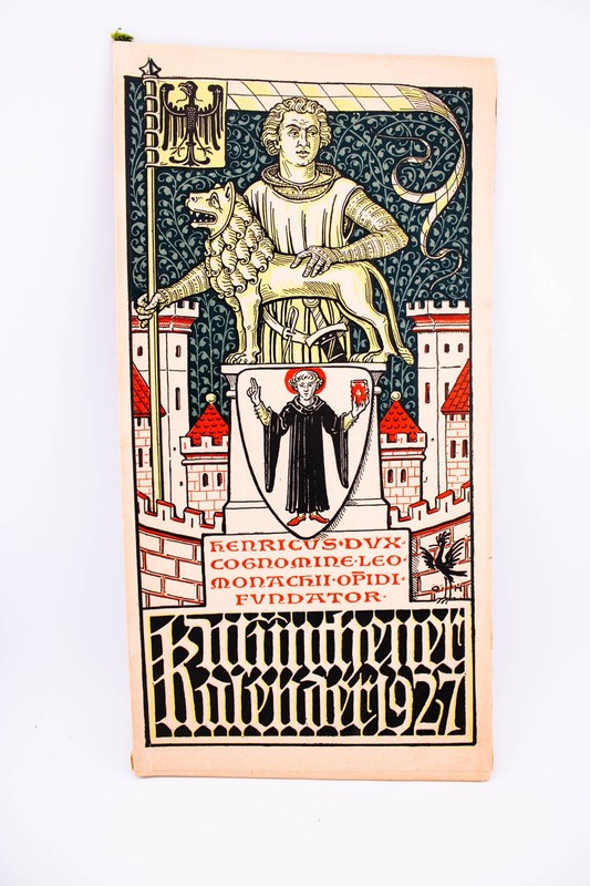 1927 GERMAN MUNICH OTTO HUPP ART PRINTS COAT OF ARMS CALANDER COMPLETE
