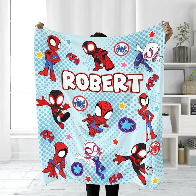 Personalized Spidey And His Amazing Friends Blanket Gift For Friends, Kids