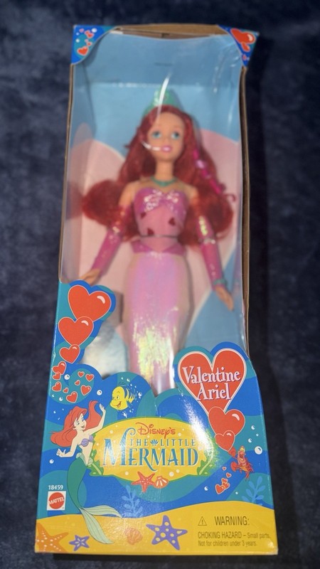 1997 Mattel Disney Little Mermaid Valentine Princess Ariel Pink Love Barbie Doll