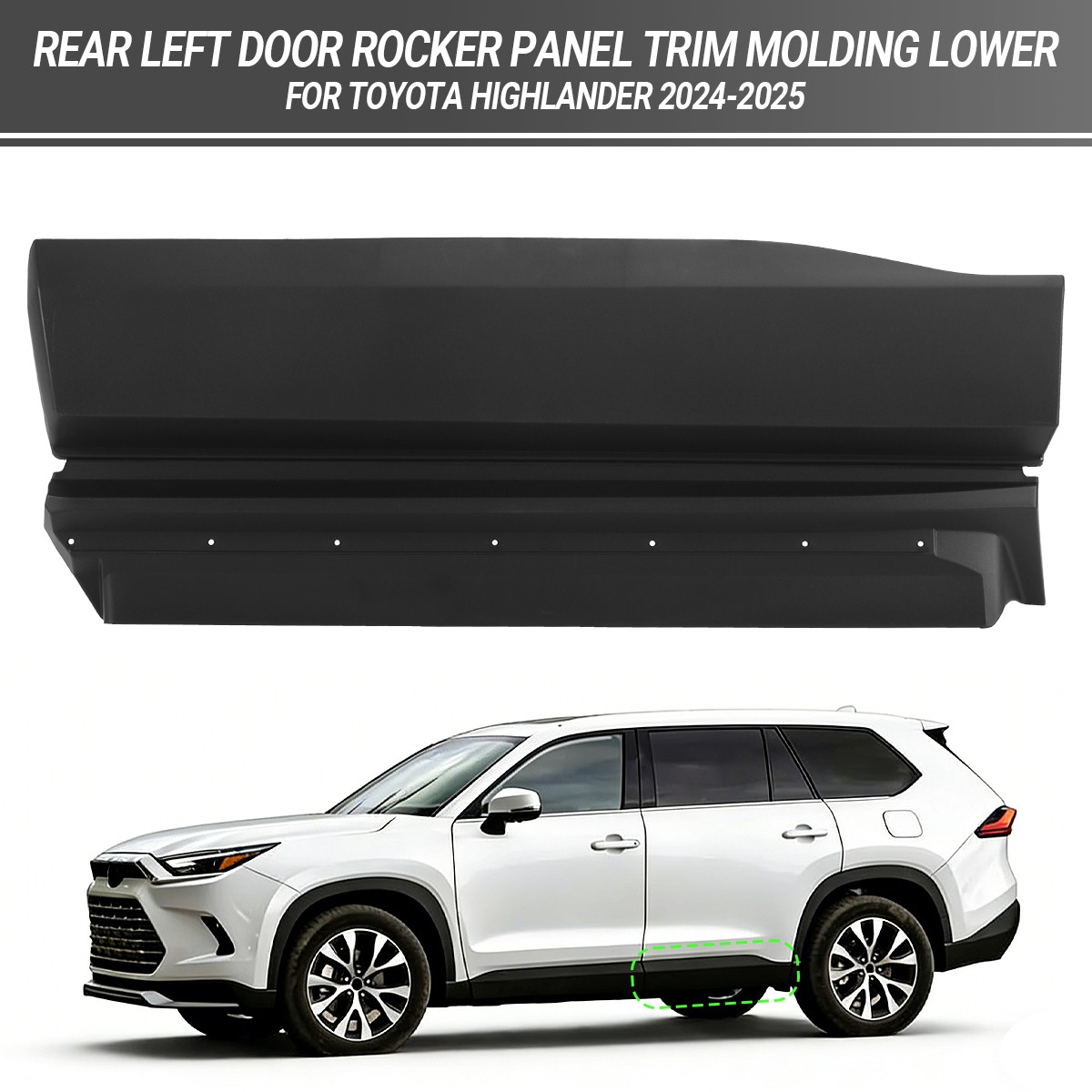 Rear Left Door Lower Molding Trim 75076-0E190 For 2024-2025 Toyota