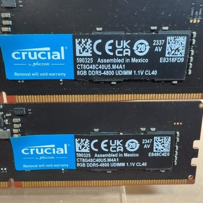 Crucial By Micron 16GB (2x8GB) RAM DDR5 4800MHz Desktop RAM | eBay