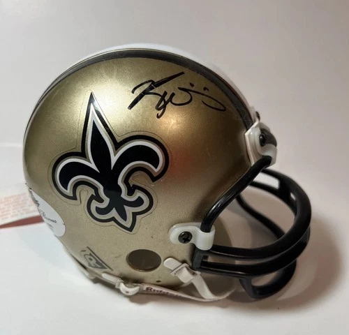 Ricky Williams Riddell Black & Gold Mini Autographed Football Helmet Saints