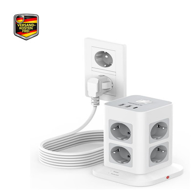 TESSAN Mehrfachsteckdose 8 Fach USB C USB A 5M Verlängerung