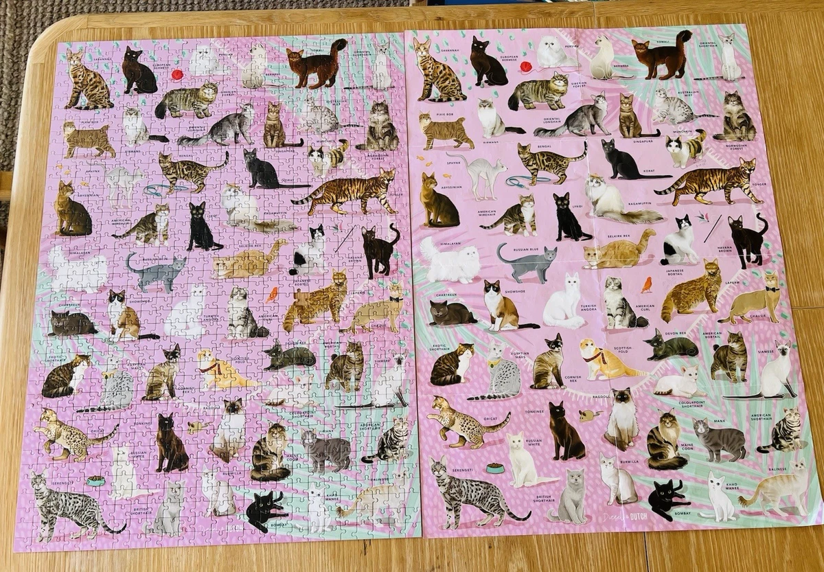 Fancy Felines Puzzle Cats | 1000 pc | Diesel & Dutch | Missing 1 pc