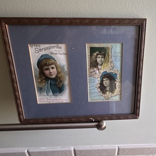 Ayer's Victorian Trade Cards Sarsaparilla Hair Vigor Framed Multicolor