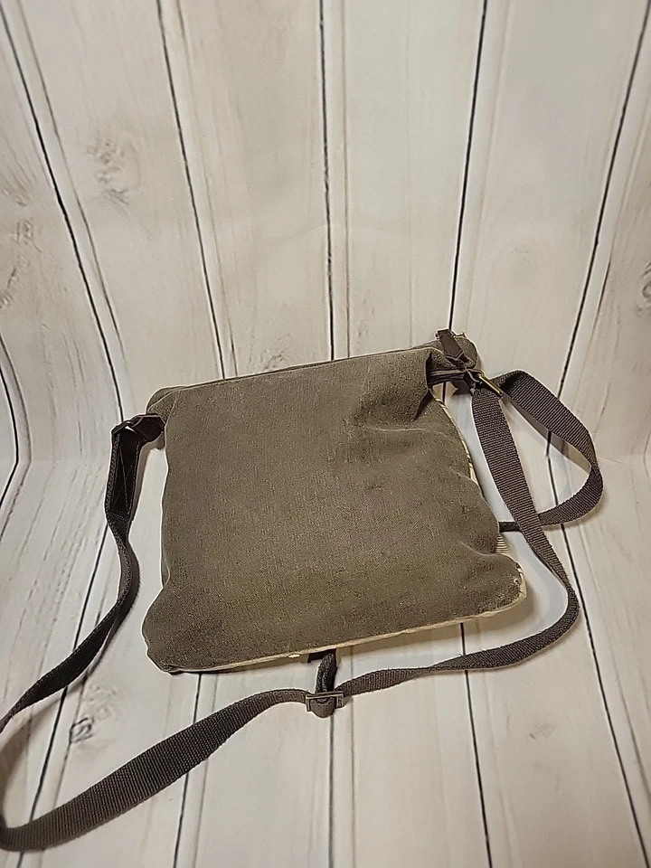 Bolso Bandolera Bella Taylor Tela Lona Marrón Tostado Rayas Estrella  Foto 3 de 4