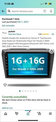 Podofo Car Stereo and backup camera for 04 to 09 Mazda 3