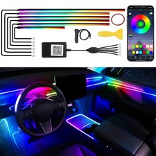 Acrylic Car LED Interior Strip Lights, 6 in 1 Dreamcolor Ambient Lighting Kit...