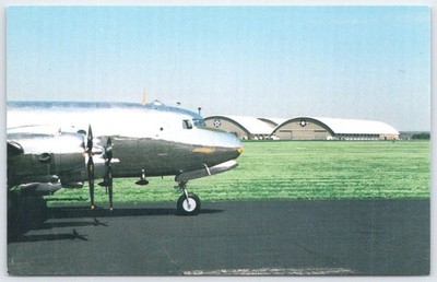 FDR's Sacred Cow Douglas C-54C Plane Postcard Dayton Ohio USAF Hangar