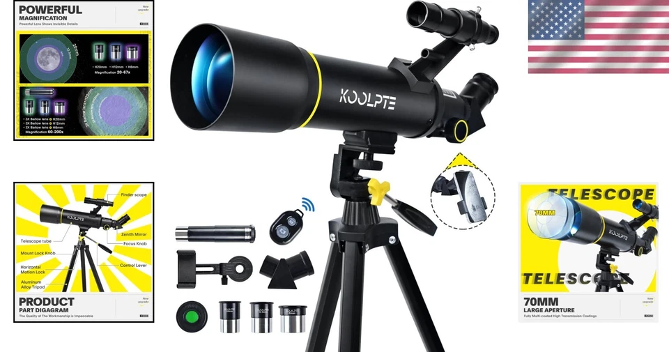 Beginner-Friendly 70mm Astronomy Telescope - Image 2 of 4