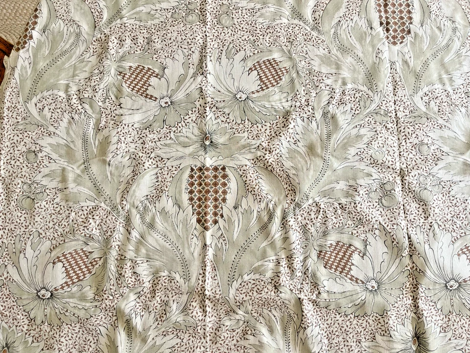 Clarence House "Pomegranate" fabric remnant (1+ yard, 54" L x 62.5" W) in Cocoa - Image 2 of 4