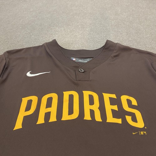 San Diego Padres Shirt Mens Large Brown MLB Baseball Nike Team Jersey Polyester - Picture 2 of 10