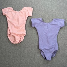 Eurotard Dancewear Girls Leotards Lot of 2 - Size INT Pink Purple Short Sleeve
