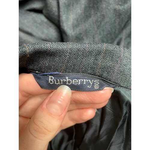 BURBERRY SAKS 5TH AVE Herringbone Pure Wool Sport Coat Two Button Gray Men's - Picture 8 of 17