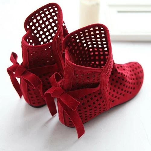 Sommer Damen Flache Stiefeletten Casual Ankle Sandalen Stiefel Versteckte Absatz - Bild 14 von 20
