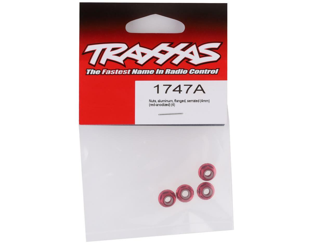 Traxxas 4mm Aluminum Flanged Serrated Nuts (Red) (4) [TRA1747A] | eBay