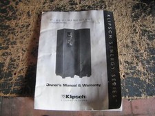 Klipsch Synergy Series original owner's manual, complete