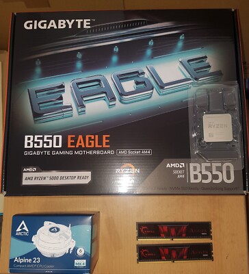 Aufrüstkit Bundle AMD Ryzen 5 5600X AM4, Gigabyte Mainboard B550 Eagle u. 16 GB