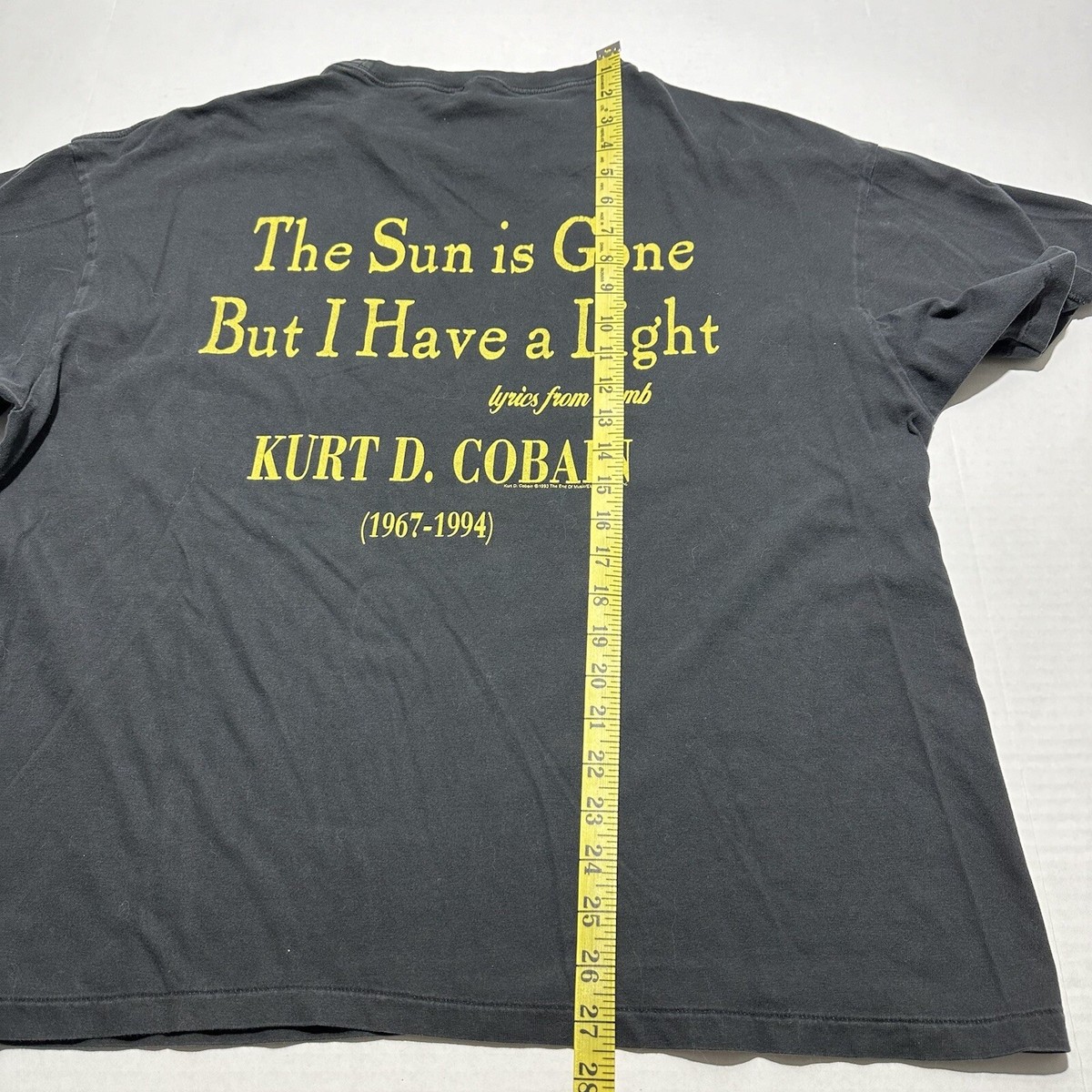 Vintage Nirvana T-Shirt Mens Large Kurt Cobain The Sun Is Gone