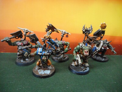 WH 40k Miniatur Space Orks 5 er Trupp Nobz Ork Bosse Kitbash Warhammer #A