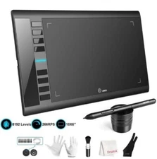 Ugee M708 Graphics Drawing Pen Tablet, 10x6 in - Black 8 Hot Keys - 8192 Level