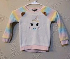 Girls Velour Unicorn Sweatshirt Sz 4 Picapino