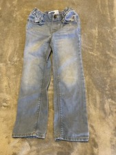 Girls Old Navy Straight Jeans Adjustable Waist Size 5T Lt Blue Excellent Conditi