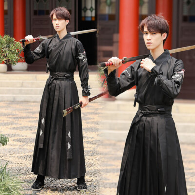 Ming Style Male Modern Hanfu Set Student Men Wuxia Swordsman