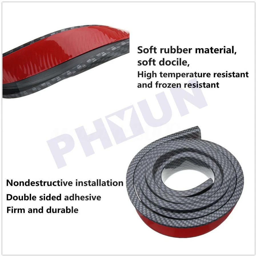 2X 59" Carbon Look Car Fender Lip Flare Wheel Moulding Trim Protector Universal - Image 3 of 4