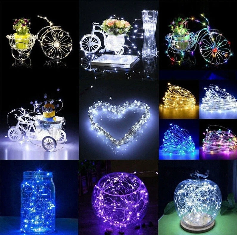 Battery Operated LED Fairy Lights, 2M 3M 5M 10M Xmas String Lights Party Wedding - Image 2 of 4