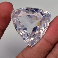 Certified White Color Natural 95.80 Ct Huge Zircon Trillion Cut Loose Gemstone