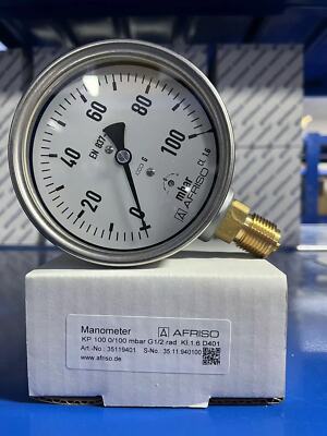 AFRISO MANOMETER capsule pressure gauge KP100 0/160mbar G1/2 RF100 0/4bar G1/4